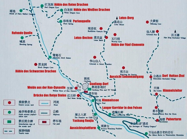 Reisekarte Guoliang-Dorf