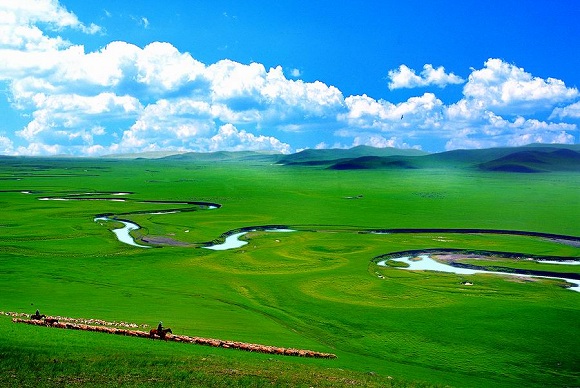 Grassteppe in der Inneren Mongolei