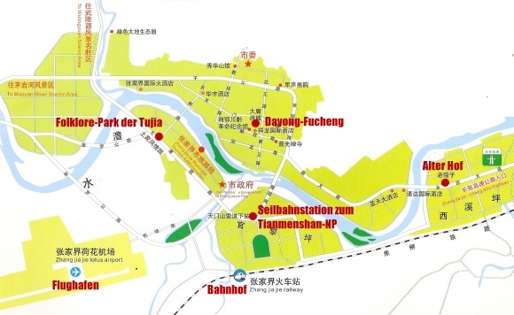 Stadtkarte Zhangjiajie