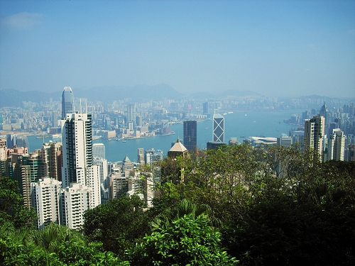 Aussicht über Hongkong von Victoria-Peak aus