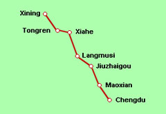 Überland von Sichuan nach Qinghai