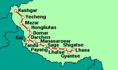 Überland von Kashgar nach Lhasa